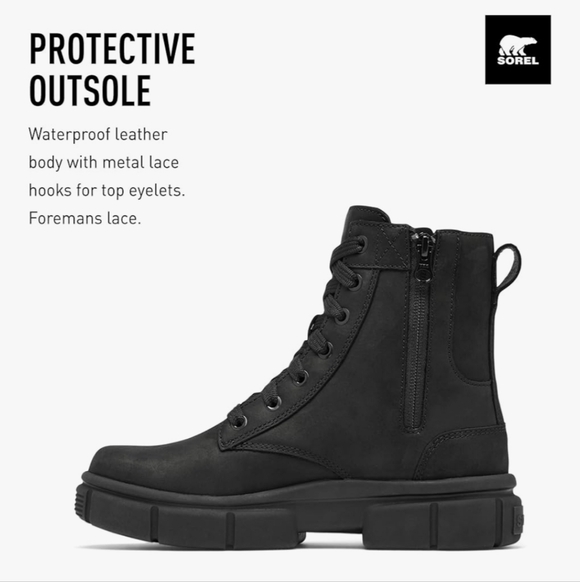 NIB Sorel Women's Explorer STRT Lace Boot Black Size 7 - Picture 4 of 16